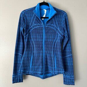Lululemon Define Jacket Blue Geometric Pattern‎ SZ 8